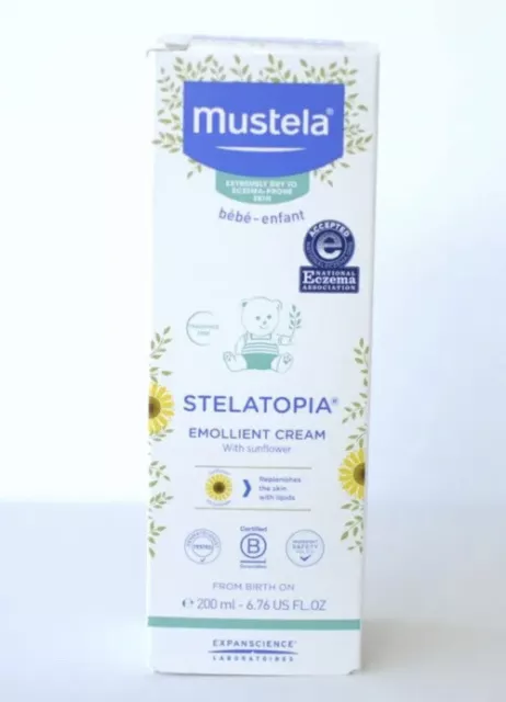 Mustela Stelatopia Eczema-Prone Skin Emollient Baby Cream Moisturizing Body-NEW