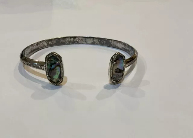 Kendra Scott Elton Gunmetal Cuff Bracelet In Abalone