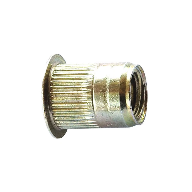 AVK ALS4T-8125-7.9 Rivet Nut,Knurled,Steel,Zinc Yellow,PK10