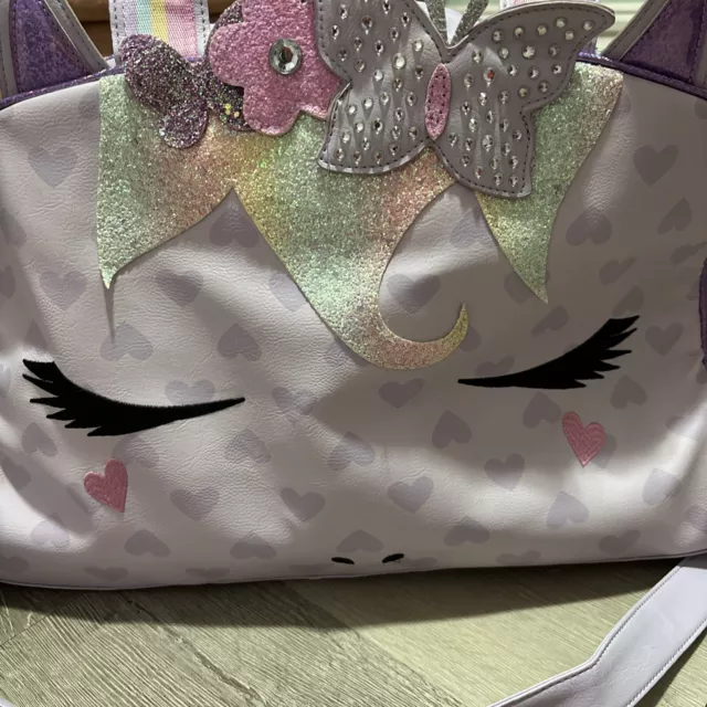 Cute Miss Gwen’s OMG Accessories Rainbow Unicorn Large Duffel Bag Lavender