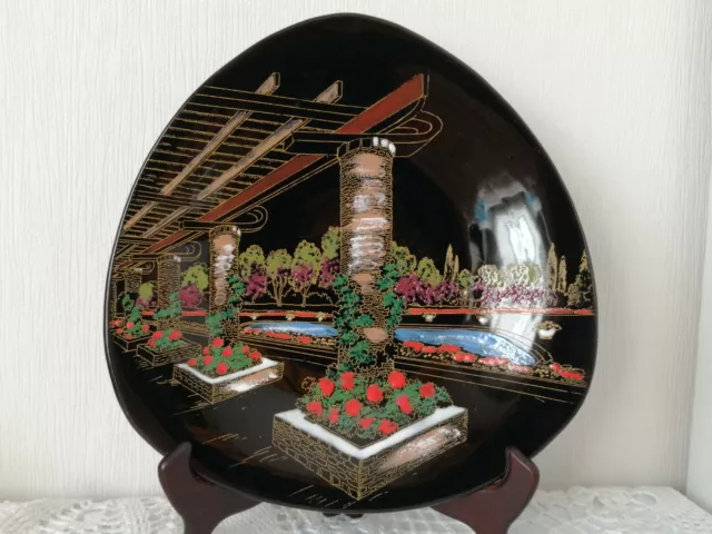 Assiette Décorative Faïence de LONGWY EMAUX GRAND FEU LA PERGOLA LYON