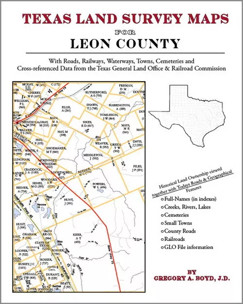LEON COUNTY TEXAS Land Survey Maps Genealogy History 31.95 PicClick