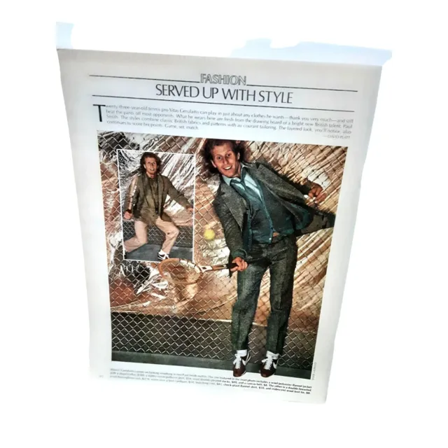 1978 Vitas Gerulaitis Tennis Star Fashion Style Ad Vintage Print Ad 70s Original