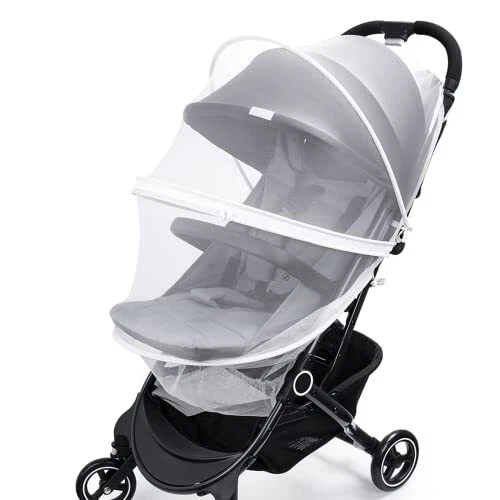 (White) Mosquito Net for Baby Stroller Infant Bassinet Net Cover Stretchable
