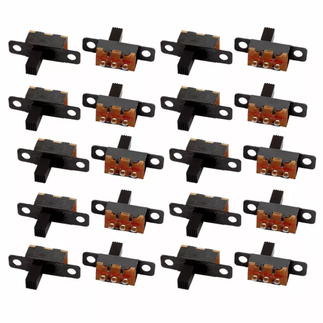 20Pcs 2 Position 3P SPDT Panel Mount Micro Slide Switch Latching Toggle Switch