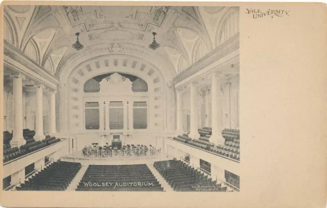 NEW HAVEN CT - Yale University Woolsey Auditorium Interior Postcard - udb