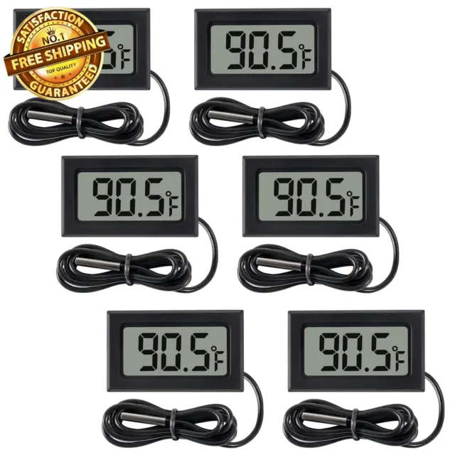 6 Pack Digital Thermometer Wired for Car Greenhouse Indicator Indoor Room Freeze
