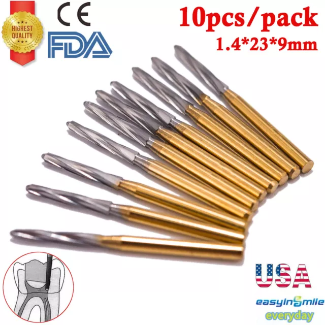 10Pcs Dental Lab ENDO-Z Polish Burs 23MM FG Drill Fit High Speed Handpiece [USA]