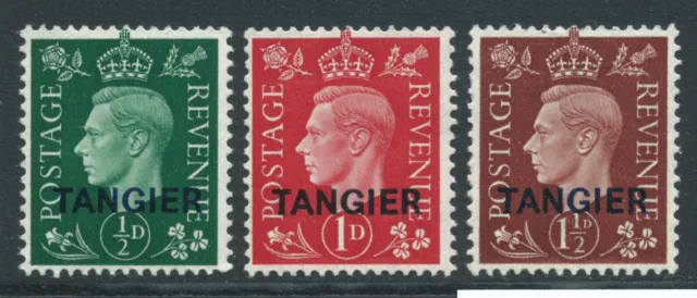 MOROCCO AGENCIES TANGIER GVI 1940 SG245/7 set of 3 GB opt m/m (11/2d u/m) cv£35