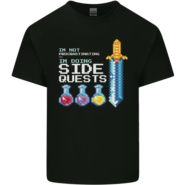 RPG Gaming Im Doing Side Quests Gamer Mens Cotton T-Shirt Tee Top