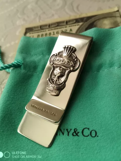 Vintage Tiffany &Co Sterling Silver Money Clip with Rolex Pendants 👑 26gr.