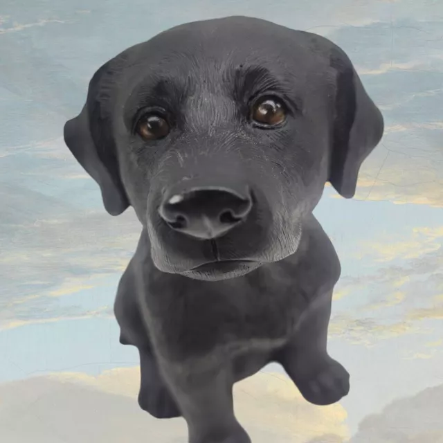 Black Lab Puppy Dog Figurine Labrador Pup Statue Realistic Resin 6"t  Dad Gift