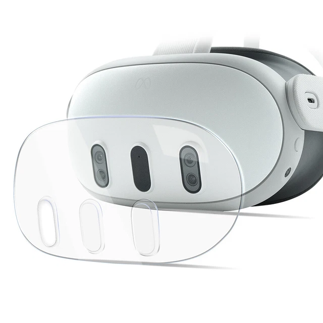 10 in 1 Cover Clear PC VR Shell Cover Controller Cover for Meta Quest 3(White)