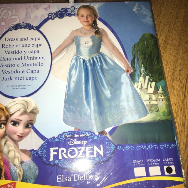 DISNEY FROZEN ELSA Deluxe Dressing Up CostumeDress & CapeNew In Pack78 Yrs £7.50 PicClick UK