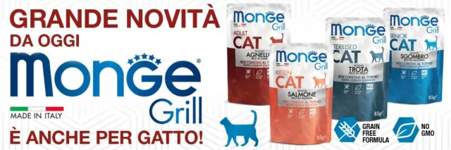 Monge Grill CAT BOCCONCINI GATTO KITTEN - ADULT - STERILISED GR. 85 x 10 PEZZI