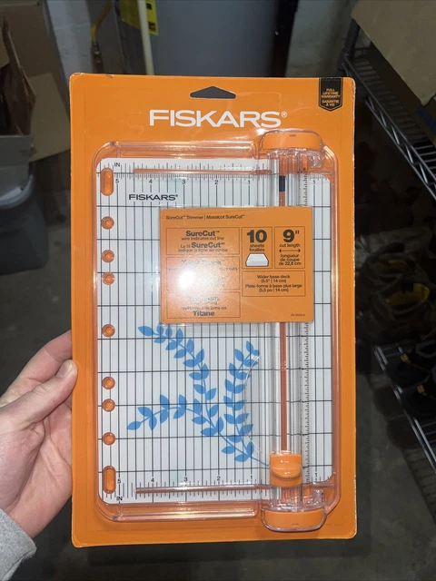 Fiskars 9" SureCut Paper Trimmer Portable TripleTrack Blade NEW Fast Shipping