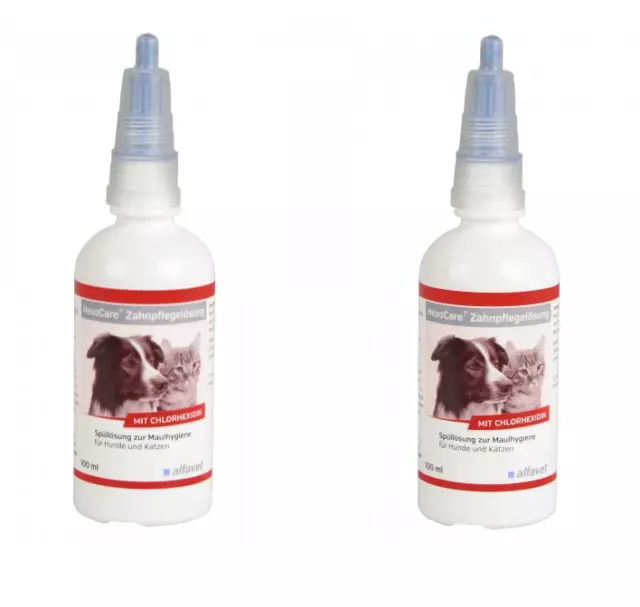HexoCare Zahnpflegelösung 2x 100ml alfavet Hund Katze Zahnpflege Chlorhexidin