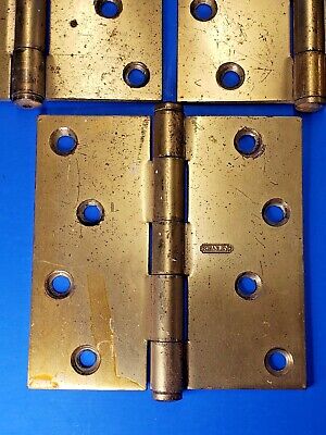 Stanley Butt Hinges 4" x 4" Brass Plated 3 Units 2