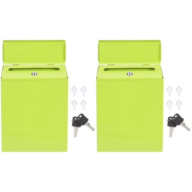 2 PCS Drop Suggestion Box Mailbox Lock Box Wall Mounted Mailboxes Appendix
