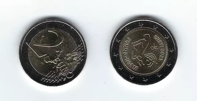 2 Euro Gedenkmünze 2021 aus Estland, Finno-Ugrische Völker, bankfrisch, bfr