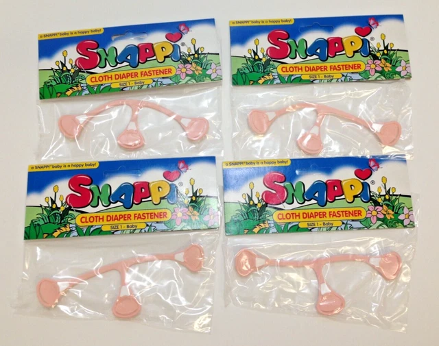 Lot of 4 Snappi Baby Snappi Cloth Diaper Fastener Color Pink