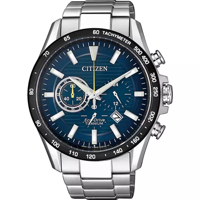 Citizen Herrenuhr Analog Eco Drive Super Titanium Armband Leuchtzeiger SEHR GUT