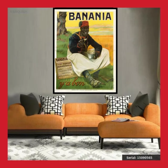 Repro Toile Coton Affiche Publicitaire Banania Y’a Bon Vintage Poster Photo Pub