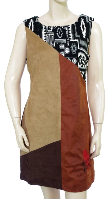 Robe Desigual Georgia - Modèle 67V20G4 Noir à Fleurs, Taille XS - Viscose, Sans Manches - Neuve Avec étiquettes