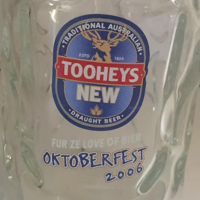 Tooheys Extra Dry (TEDS) Large 2006 Oktoberfest 500ml Dimpled Glass Stein Mug