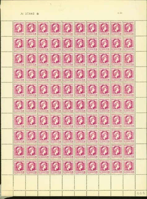 Algeria 1944-French Colony-MNH stamps. Yvert Nr.:213. Sheet of 100(EB) AR1-00409