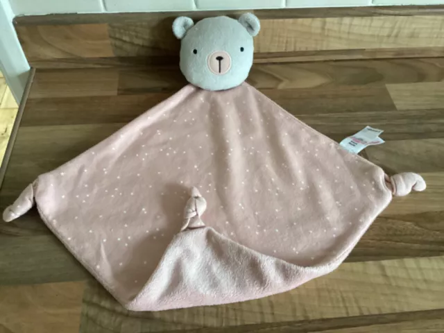 George Asda Pink Star Bear Comforter Soft Toy Soother Blankie Doudou