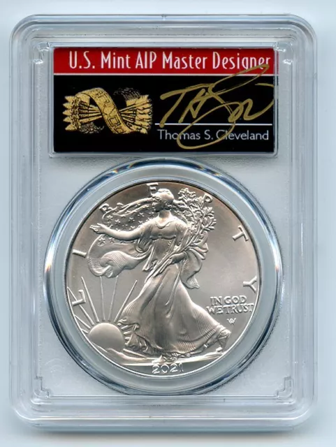 2021 $1 Silver Eagle 1oz Dollar Type 2 PCGS MS70 First Strike Cleveland Arrows