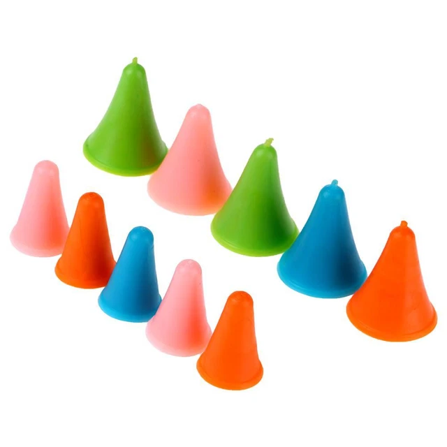 10pcs Rubber Kegel Form Stricknadeln Cap Point Protektoren in 2 Größen für stric
