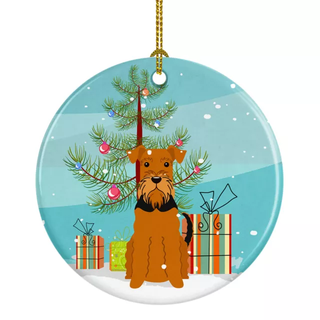 Merry Christmas Tree Airedale Ceramic Ornament BB4166CO1