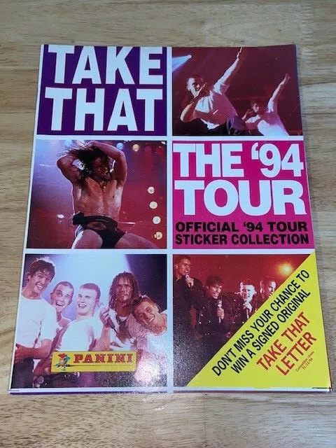 Empty  Panini  Take That The 94 Tour official sticker Album   Rare Vintage