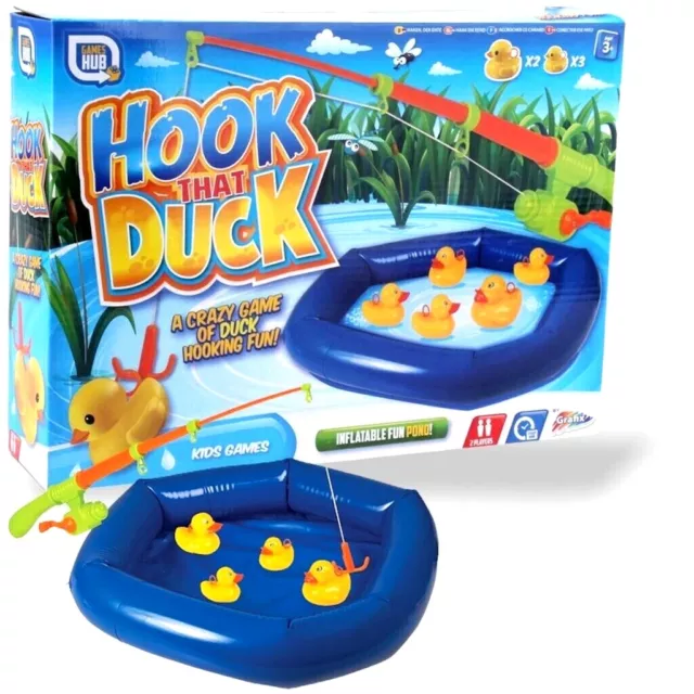 HOOK A DUCK Kids Bathtime Fishing Game Summer Garden INFLATABLE POOL Toy  Rod Set £12.89 - PicClick UK