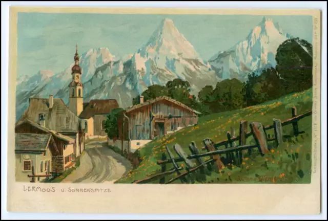 N4208/ Zeno Diemer Litho AK Lermoos Bz. Reutte Tirol  ca.1900