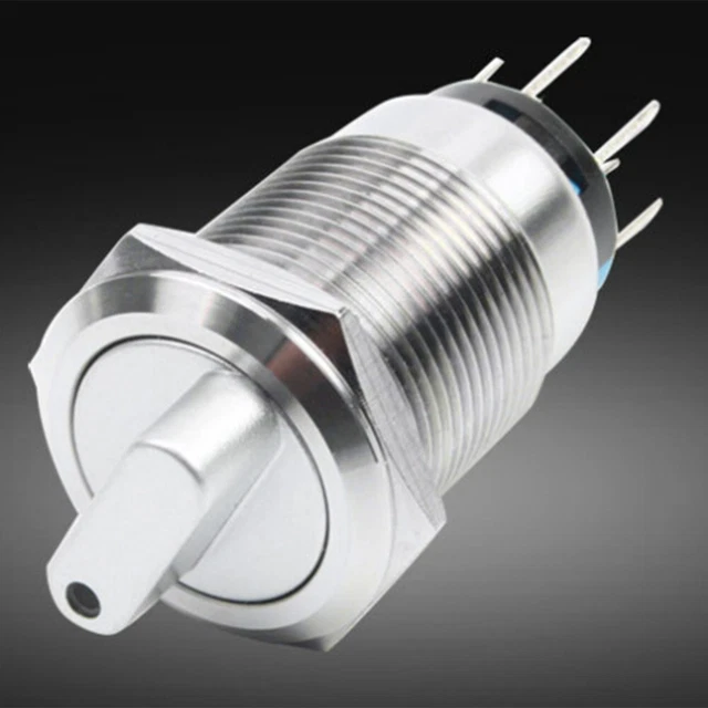 Interruttore rotante autoreset momentaneo 19 mm 3 posizioni 2NO 2NC 110220V ONOff IP66