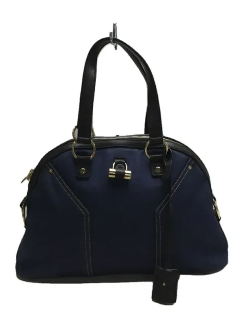 Authentic Yves Saint Laurent Muse handbag in denim indigo blue