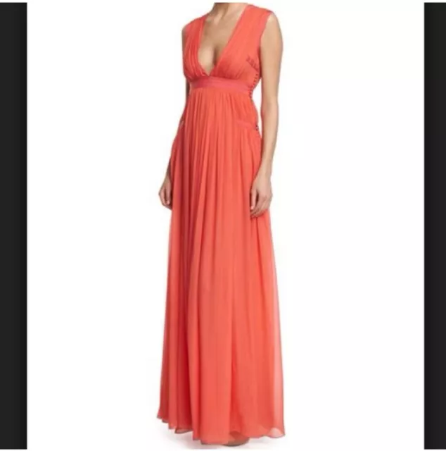 DVF Diane Von Furstenburg Lelani Gown Coral Orange Size 8