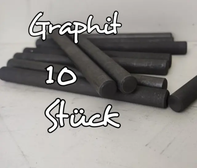 10 pezzi asta di grafite Ø 10,4 x 120 mm grafite elettrodo anodo materiale rotondo carbonio