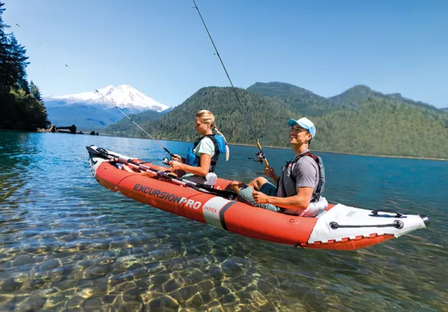 Genuine Intex Excursion Pro K2 Kayak Canoe River Lake Boat Oars Inflatable 68309