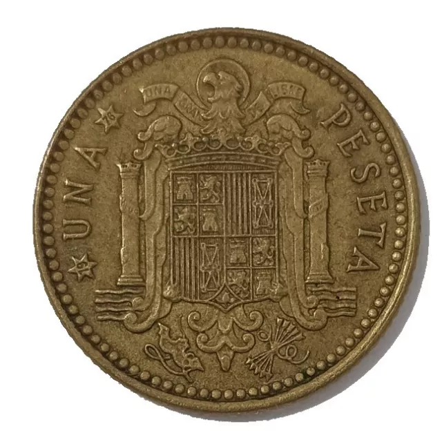 Moneda de España. año 1975, 1 peseta, estrella 76, Juan Carlos I