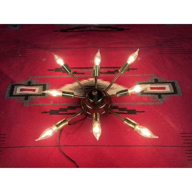MCM Sputnik Starburst Chandelier Ceiling Wall Light Lamp Vintage Original 50s
