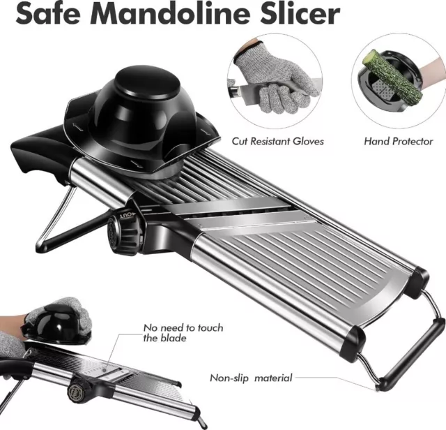 Adjustable Stainless Steel Mandoline Food Fruit Vegetable Slicer Cutter Chopper 3