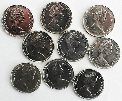 9 Coin Lot 1968-1979 Canada Five Cent BU Coins 5c Canadian Nickel Content UNC