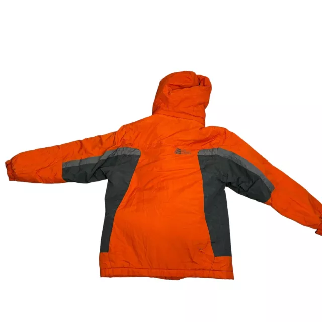 US POLO ASSN Coat Boys Medium 10-12 Orange Gray Zip Out Lining Hood Winter Ski 2