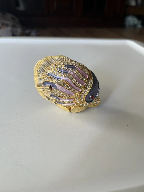 Nobility Bejeweled Fish Trinket Box Vhtf Great Condition