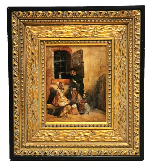 ancien tableau / huile signé Constantin GUYS 1838