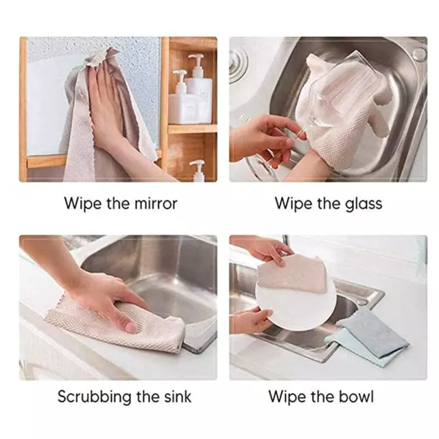 10 Pcs Reusable Miracle Cleaning Cloths Magic Kitchen Rag Nanoscale for Kitchen 9